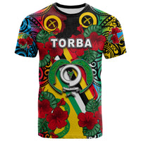 Vanuatu Torba and Hibiscus T Shirt LT6 Black - Polynesian Pride