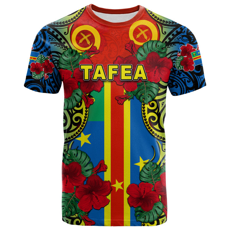 Vanuatu Tafea and Hibiscus T Shirt LT6 Black - Polynesian Pride