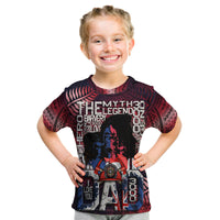 Fathers Day New Zealand Firefighter Dad T Shirt Maori Pattern Style LT9 Kid Red - Polynesian Pride