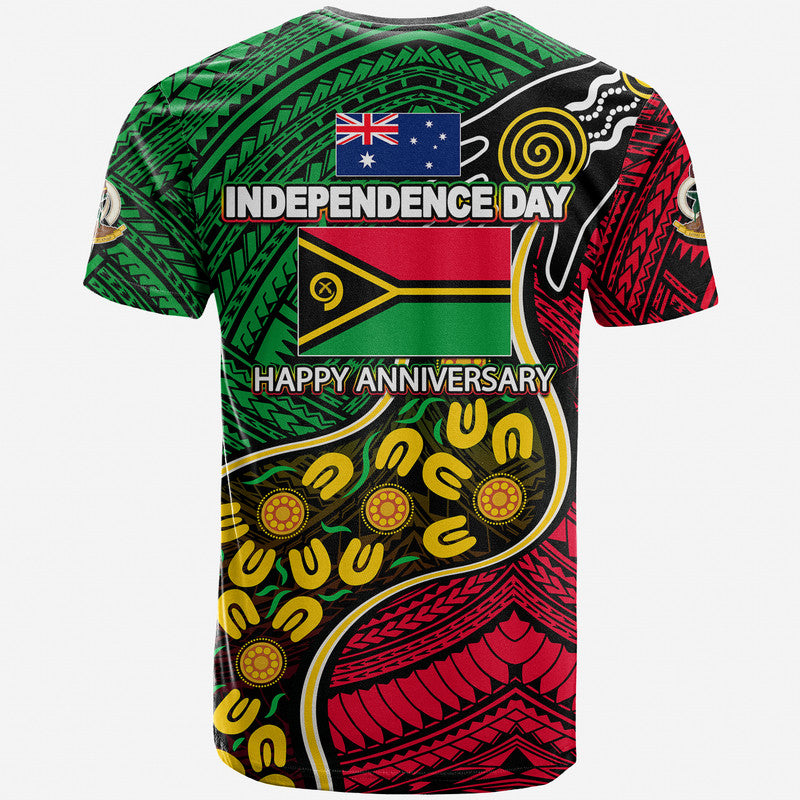 Vanuatu Mix Aboriginal Happy Independence Day T Shirt LT6 Red - Polynesian Pride