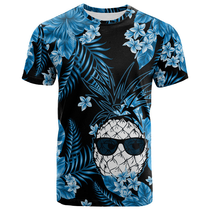 Hawaii Summer Colorful Pineapple T Shirt Light Blue LT6 Blue - Polynesian Pride