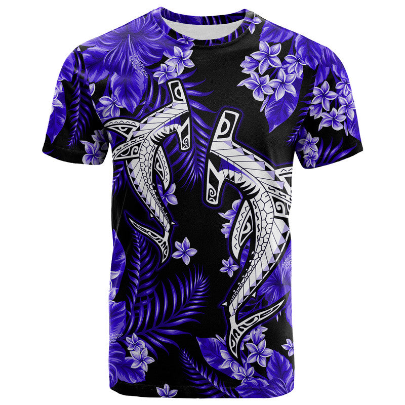 Hawaii Summer Colorful Shark T Shirt Dark Blue LT6 Blue - Polynesian Pride