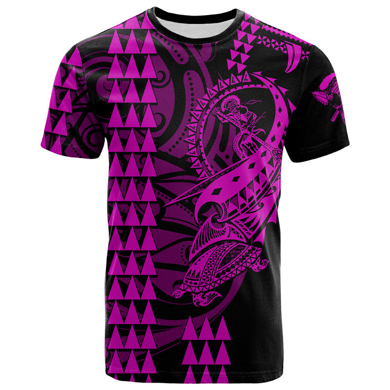 Custom Hawaii Polynesian Warrior Kakau T Shirt Purple LT6 Purple - Polynesian Pride