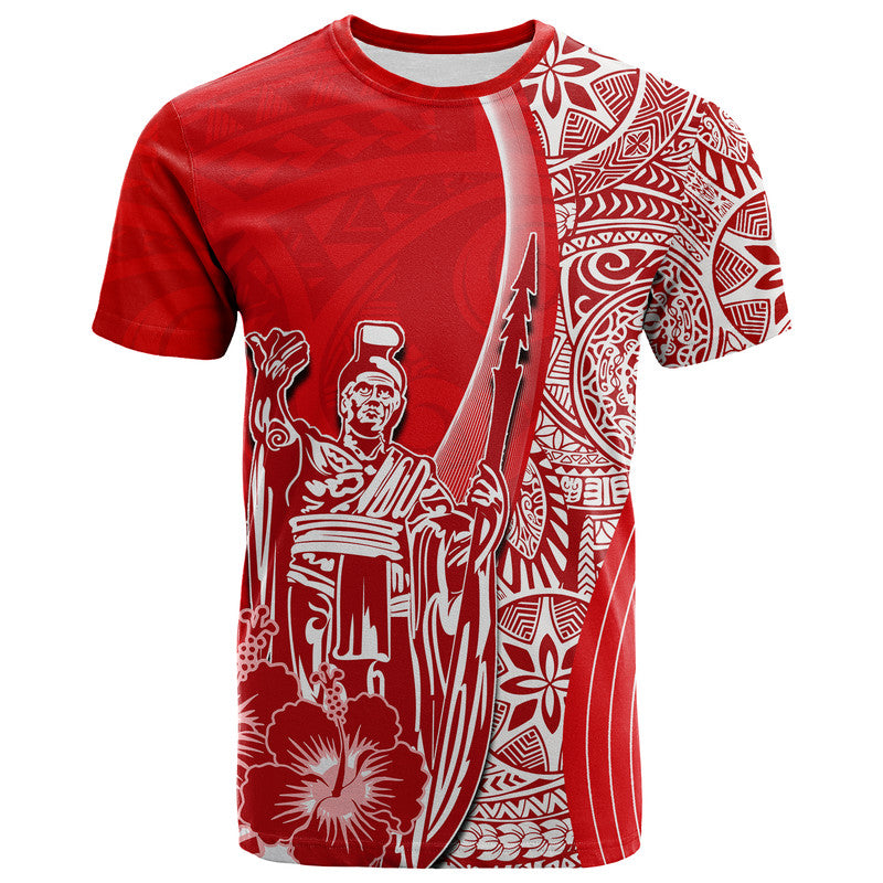 Hawaiian King Kamehameha T Shirt Vibe Red Style LT6 Red - Polynesian Pride