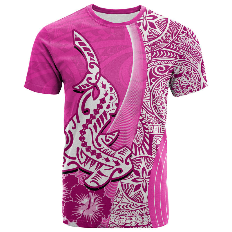 Hawaiian Shark Polynesian T Shirt Vibe Pink Style LT6 Pink - Polynesian Pride