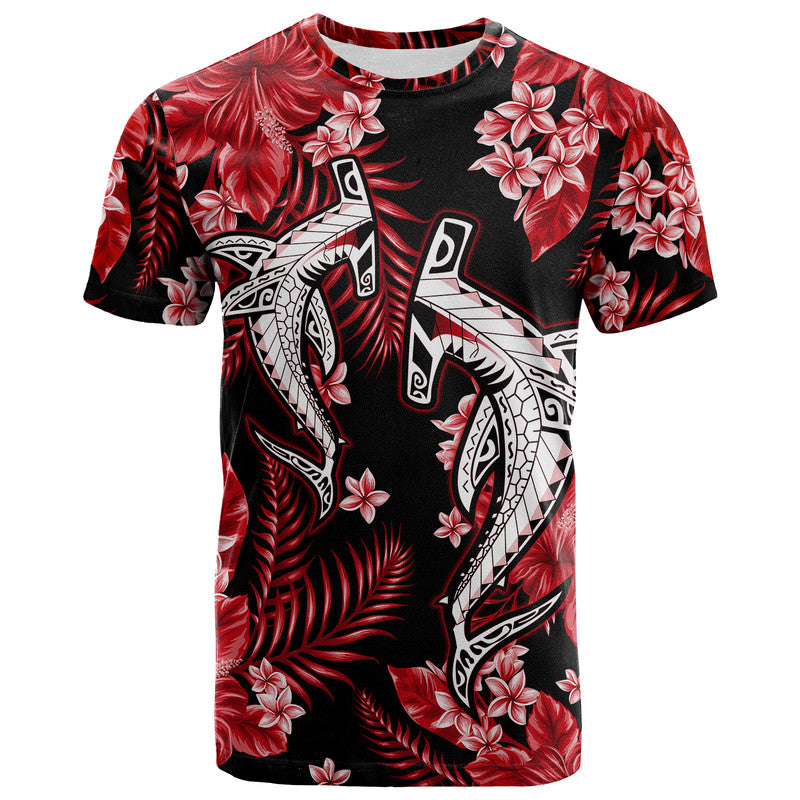 Hawaii Summer Colorful Shark T Shirt Red LT6 Red - Polynesian Pride