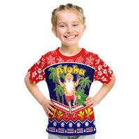 Hawaii Santa Kalikimaka Palm and Hibiscus Christmas Vibe T Shirt LT9 - Polynesian Pride