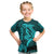 Hawaii T Shirt Shark and Turtle Mix Kakau Turquoise LT9 - Polynesian Pride