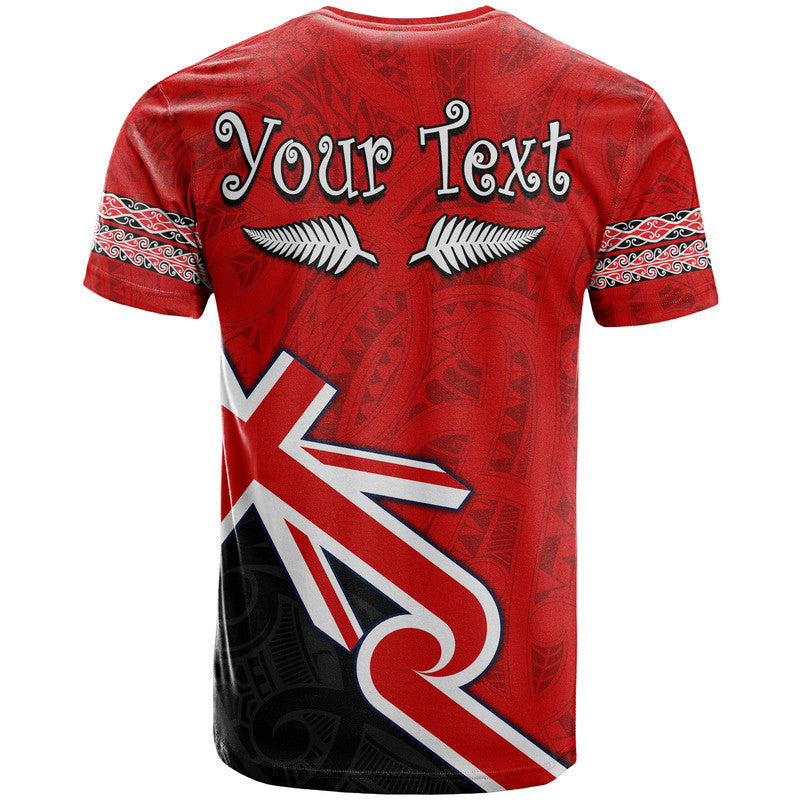 Custom Waitangi T Shirt Aotearoa Tino Rangatiratanga Flag with Silver Fern LT9 - Polynesian Pride