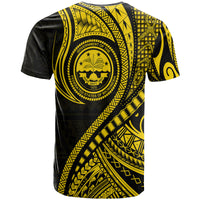Federated States of Micronesia T Shirt Gold Polynesian Wave Style LT9 - Polynesian Pride