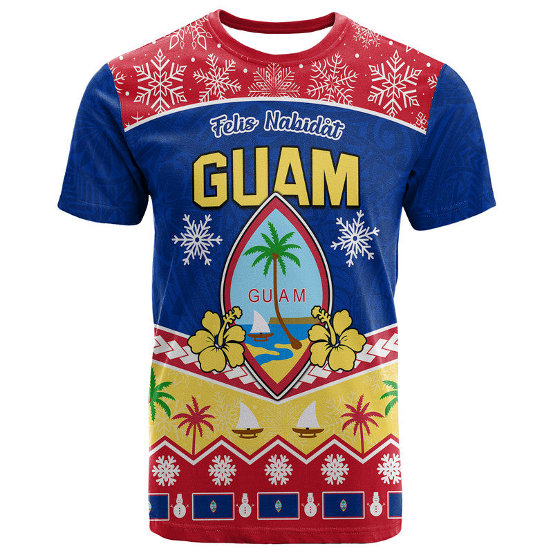 Guam Tribal Polynesian Christmas Vibe T Shirt LT9 Blue - Polynesian Pride