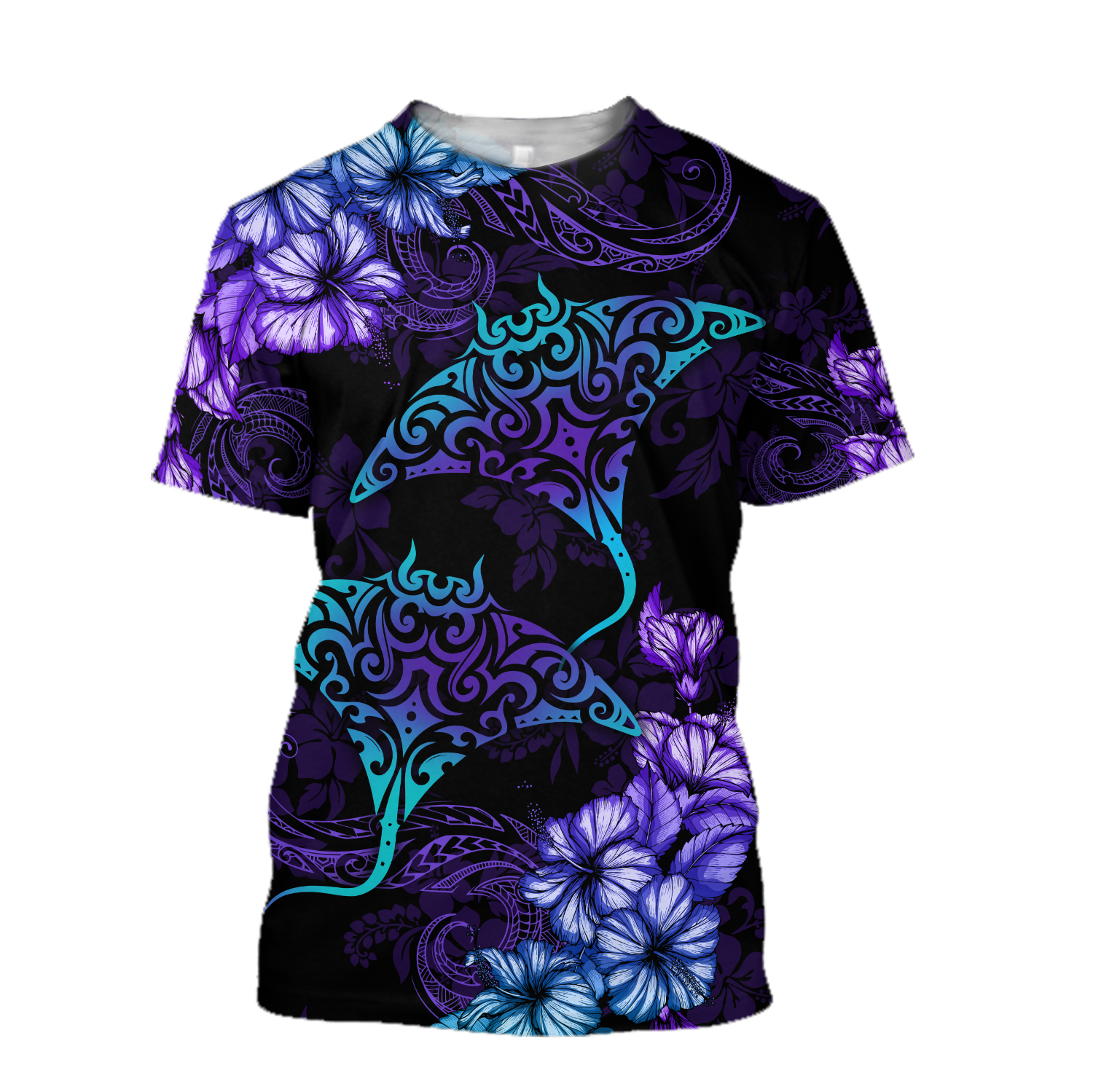 Beautiful Ray Hibiscus T Shirt Unisex Black - Polynesian Pride