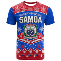 Custom Samoa Tribal Polynesian Christmas Vibe T Shirt LT9 Blue - Polynesian Pride