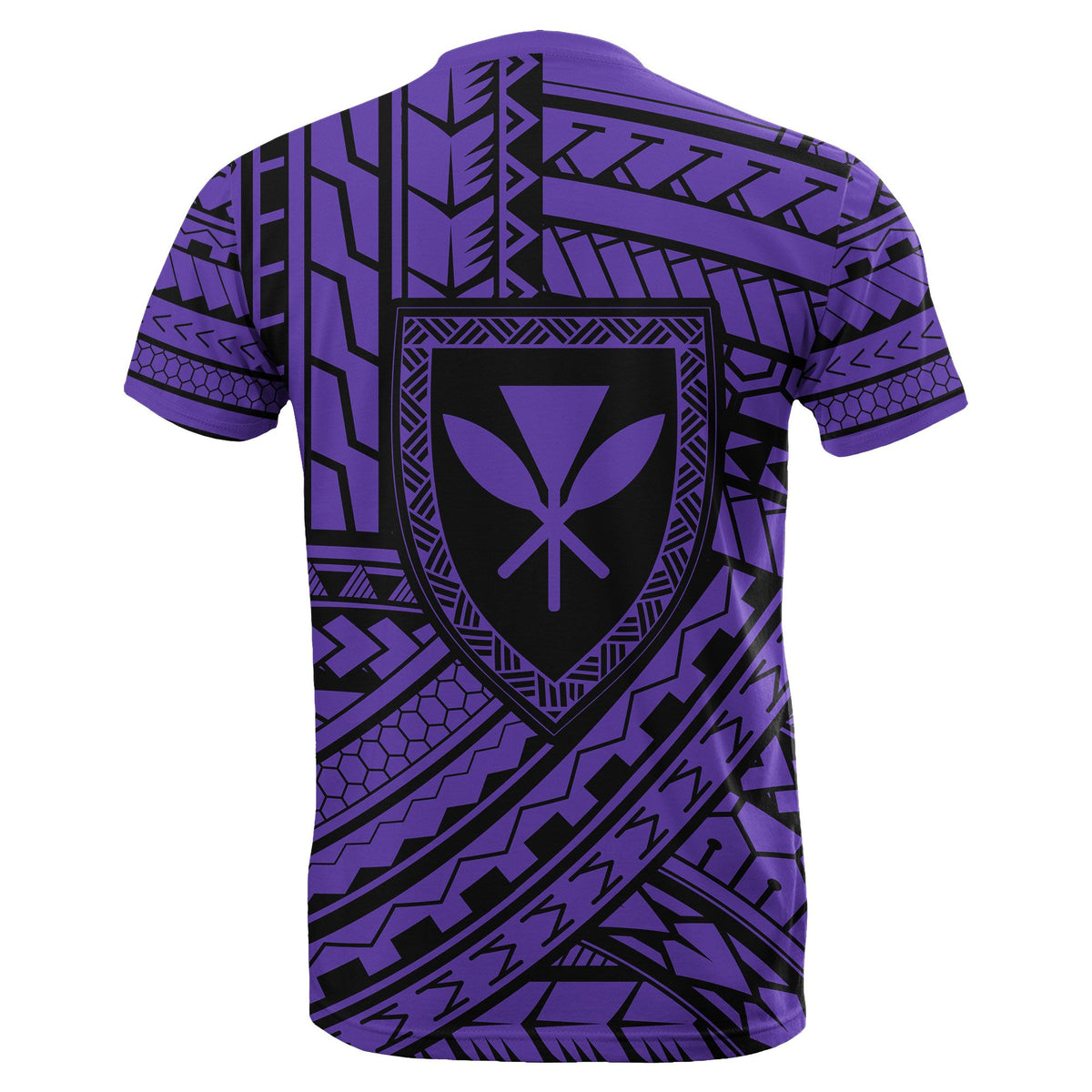 Hawaii Coat of Arms Polynesian T Shirt Purple Quarter Style - Polynesian Pride