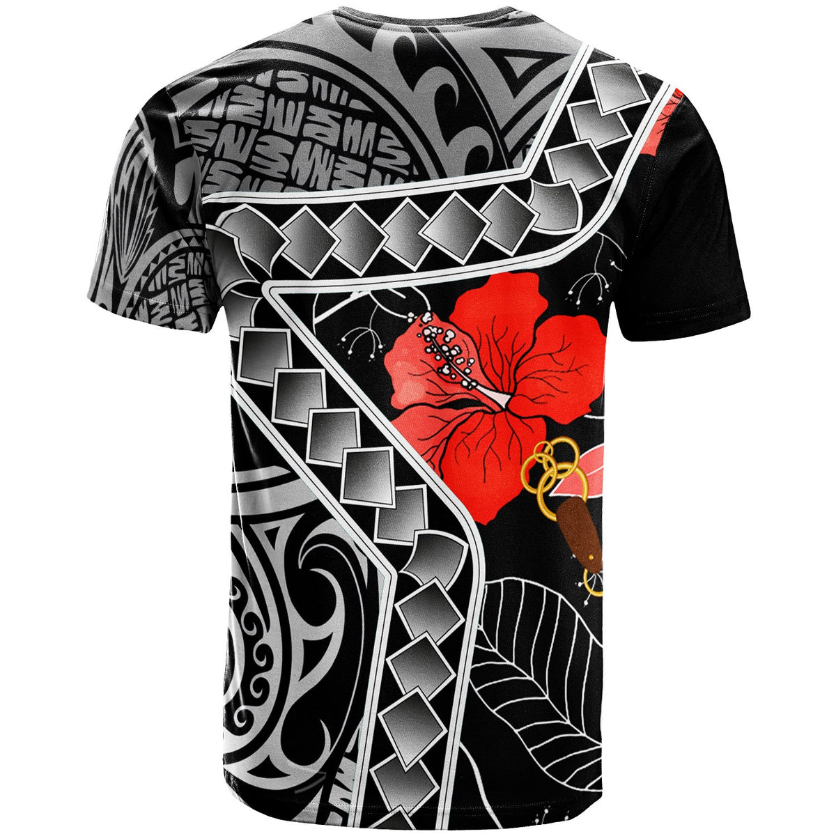 Nauru T Shirt Hibiscus Ft Polynesian Pattern - Polynesian Pride