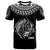 Hawaii T Shirt Lanai Shark Tattoo Black White Color Unisex Black - Polynesian Pride