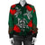 Hawaii Lehua Flowers Turtle Poly Bomber Jacket - Ser Style - AH - Polynesian Pride