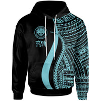 Federated States of Micronesia Hoodie Turquoise Tentacle Tribal Pattern Unisex Turquoise - Polynesian Pride