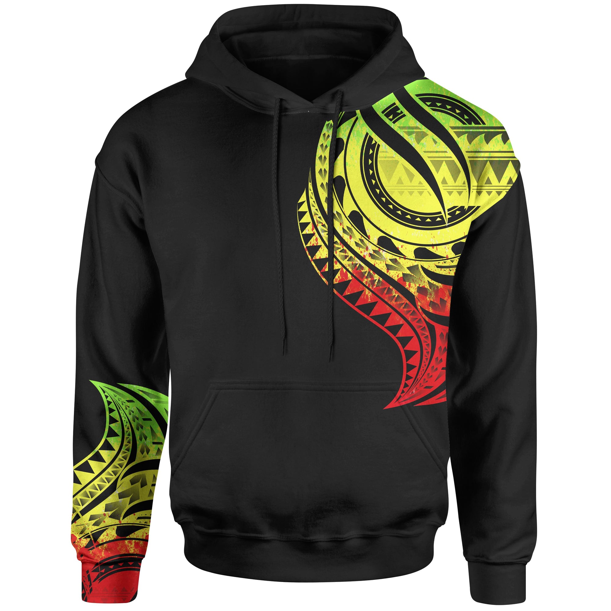 Tokelau Hoodie Tokelau Tatau Reggae Patterns With Coat ofrms Unisex Black - Polynesian Pride