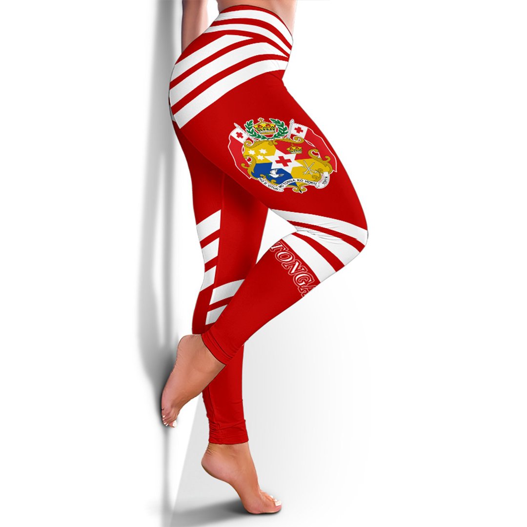 Tonga Leggings - Line Style Red - Polynesian Pride