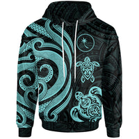 Chuuk Polynesian Hoodie Turquoise Tentacle Turtle Unisex Turquoise - Polynesian Pride