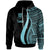 Tuvalu Hoodie Turquoise Tentacle Tribal Pattern Unisex Turquoise - Polynesian Pride