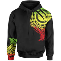 Papua New Guinea Hoodie Papua New Guinea Tatau Reggae Patterns With Coat ofrms Unisex Black - Polynesian Pride