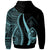 Guam Custom Zip up Hoodie Turquoise Tentacle Tribal Pattern - Polynesian Pride