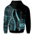 Samoa Custom Zip up Hoodie Turquoise Tentacle Tribal Pattern - Polynesian Pride