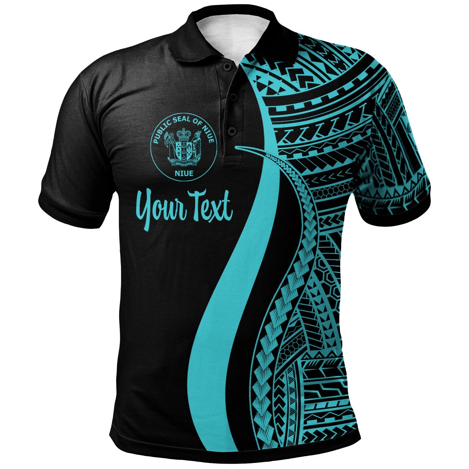 Niue Custom Polo Shirt Turquoise Polynesian Tentacle Tribal Pattern Unisex Turquoise - Polynesian Pride