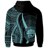 Federated States of Micronesia Hoodie Turquoise Tentacle Tribal Pattern - Polynesian Pride