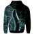 Niue Custom Hoodie Turquoise Tentacle Tribal Pattern - Polynesian Pride