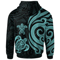 Guam Polynesian Hoodie Turquoise Tentacle Turtle - Polynesian Pride