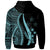 Kosrae Custom Zip up Hoodie Turquosie Tentacle Tribal Pattern - Polynesian Pride