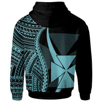Wallis and Futuna Custom Hoodie Turquoise Tentacle Tribal Pattern - Polynesian Pride