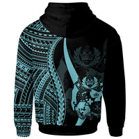 Tonga Hoodie Turquoise Tentacle Tribal Pattern - Polynesian Pride