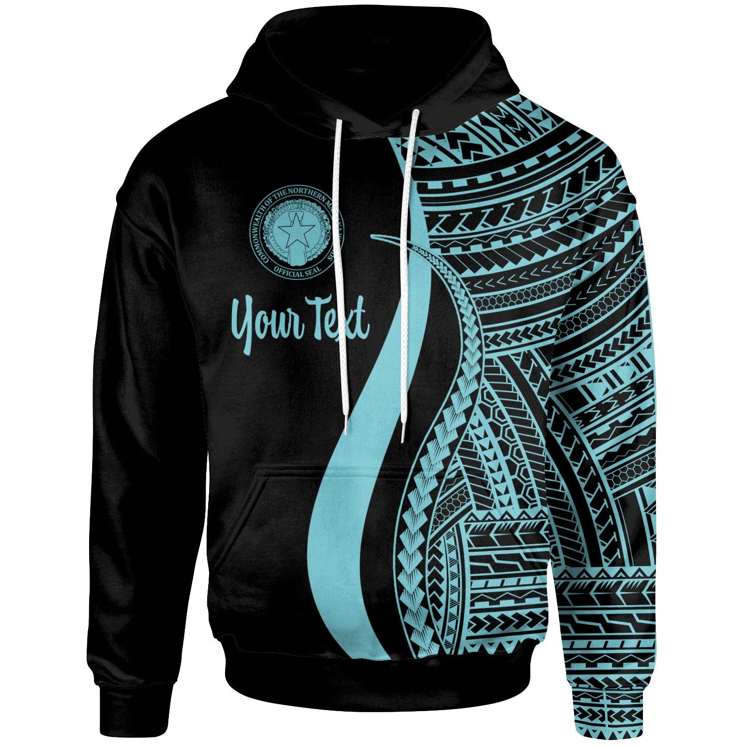 Northern Mariana Islands Custom Hoodie Turquoise Tentacle Tribal Pattern Unisex Turquoise - Polynesian Pride