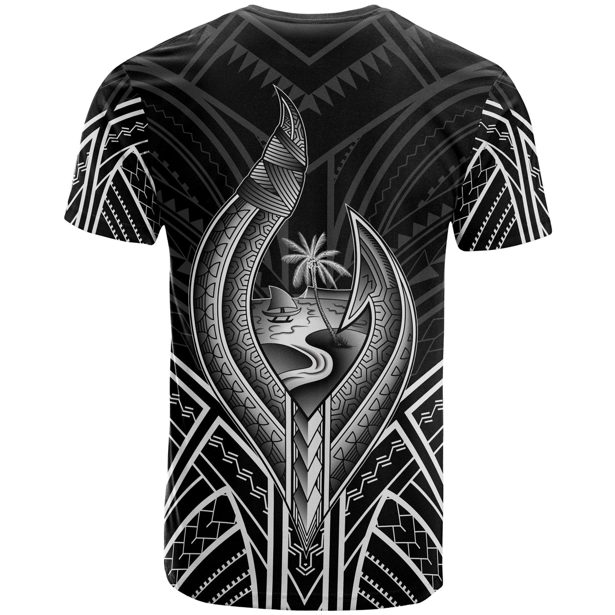 Guam T Shirt Guam Seal Chamorro Tribal White Color - Polynesian Pride