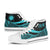 Northern Mariana Islands High Top Shoes Turquoise - Polynesian Tentacle Tribal Pattern - Polynesian Pride