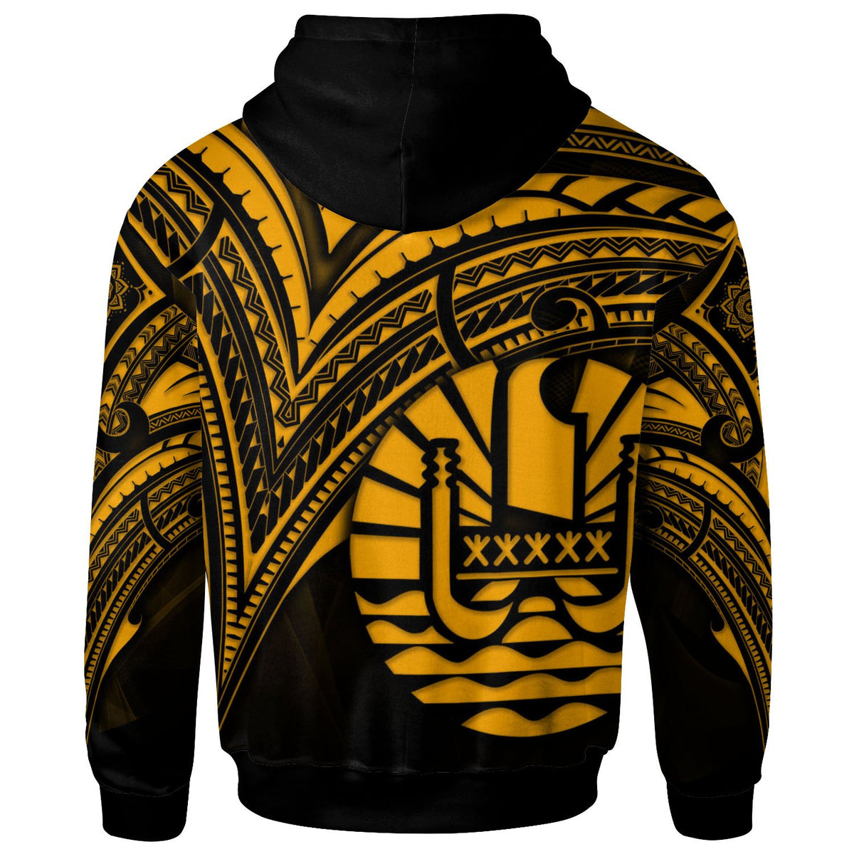 Tahiti Zip Hoodie Gold Color Cross Style - Polynesian Pride