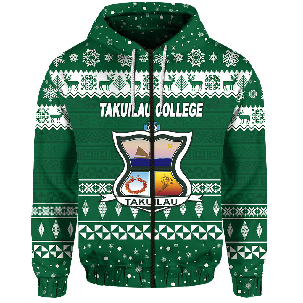 Takuilau College Christmas Zip Hoodie Simple Style LT8 - Polynesian Pride