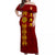 Tonga High School Hibiscus Off Shoulder Long Dress THS Old Girls LT7 Long Dress Maroon - Polynesian Pride