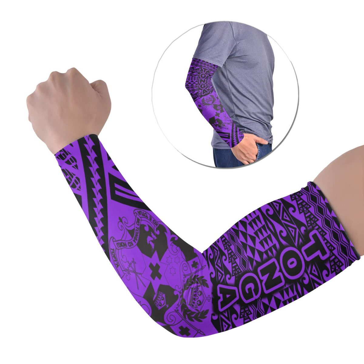 Tonga Arm Sleeve - Polynesian Style (Set of Two) Set of 2 Purple - Polynesian Pride