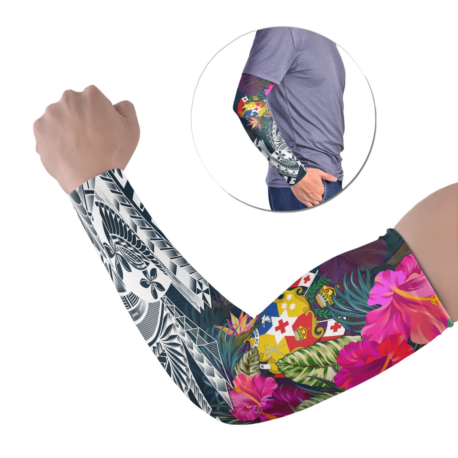 Tonga Arm Sleeve (Set of 2) - Summer Vibes Set of 2 Black - Polynesian Pride