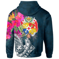 Tonga Custom Zip up Hoodie Summer Vibes - Polynesian Pride