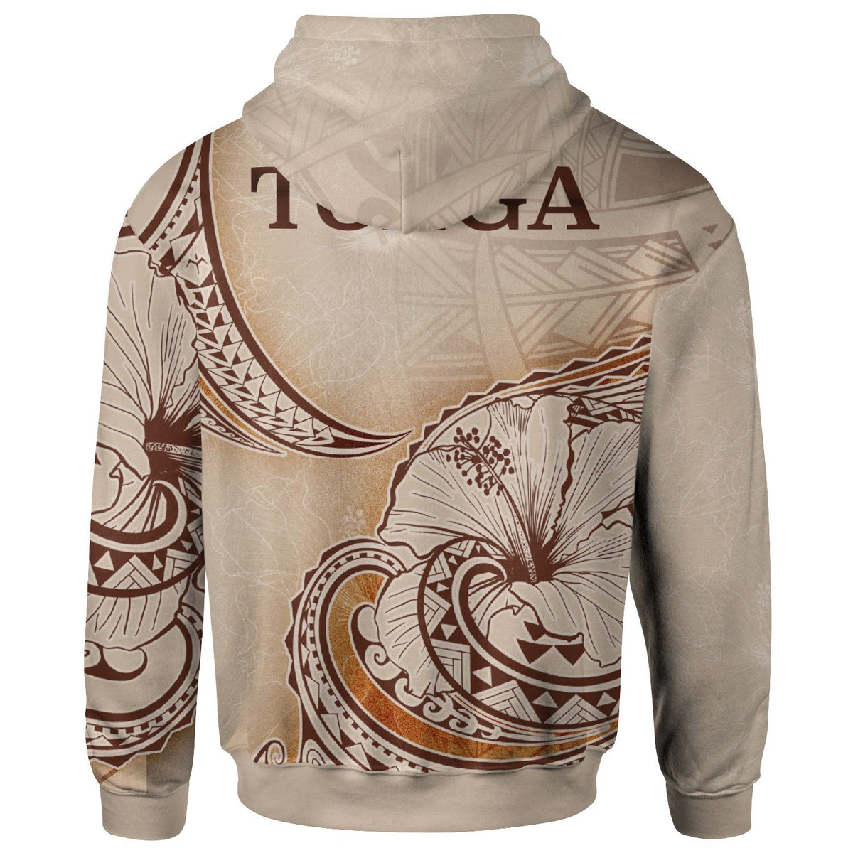 Tonga Zip Hoodie Hibiscus Flowers Vintage Style - Polynesian Pride