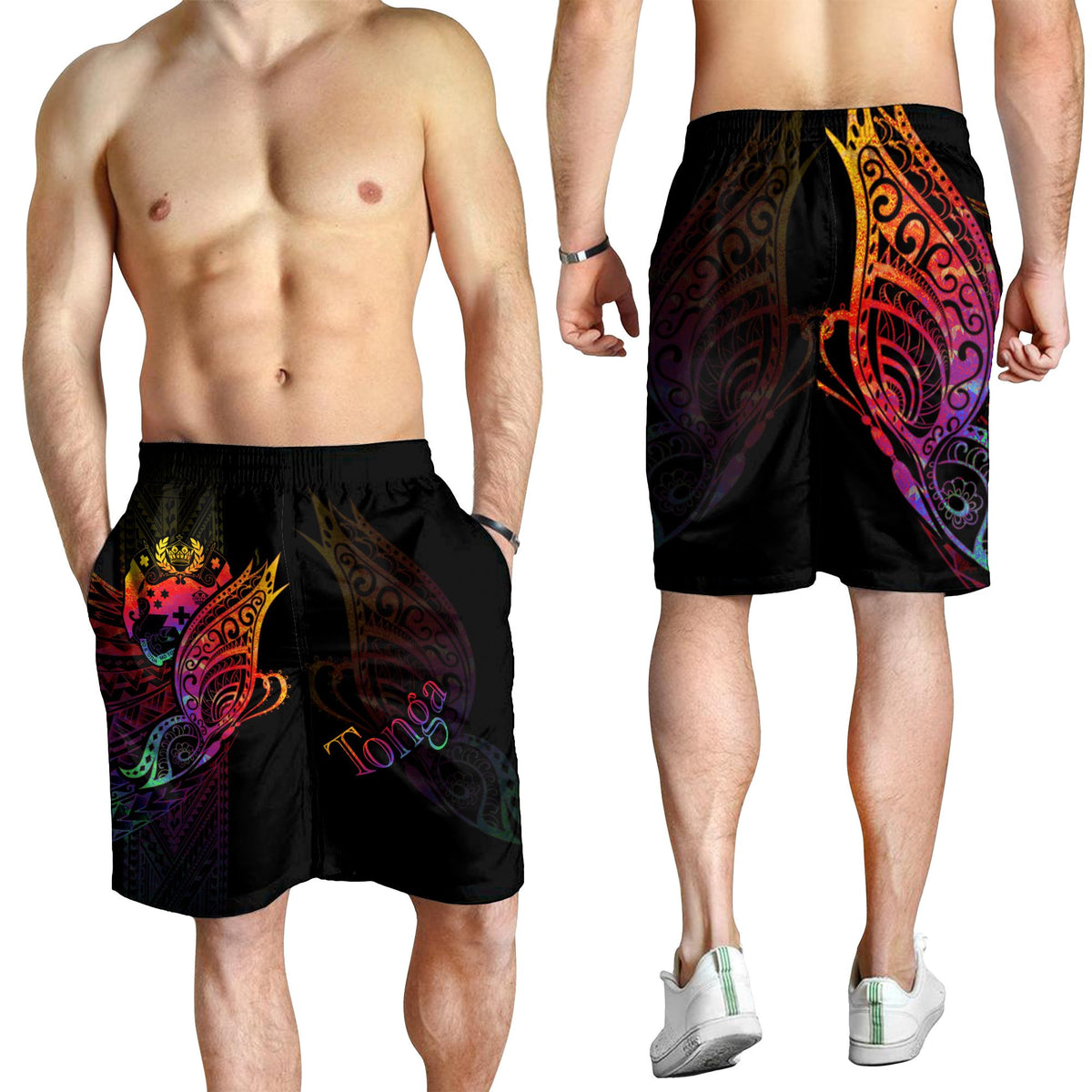 Tonga Men's Shorts - Butterfly Polynesian Style - Polynesian Pride
