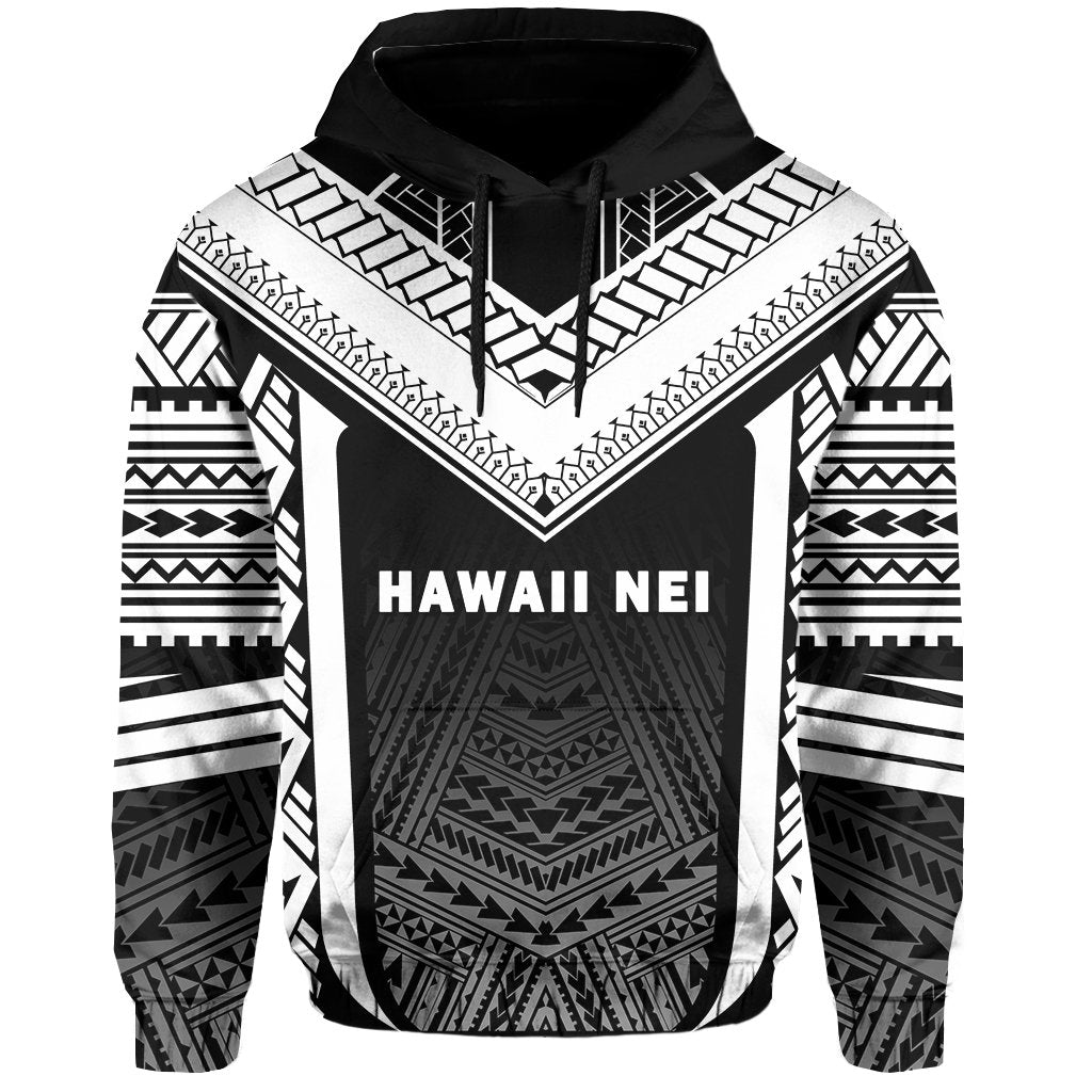 Hawaii Kanaka Polynesian Hoodie Active White - Polynesian Pride
