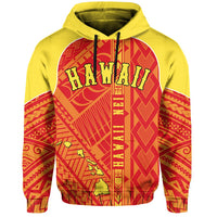 Hawaii Nei Hoodie Polynesian Red and Yellow - Polynesian Pride