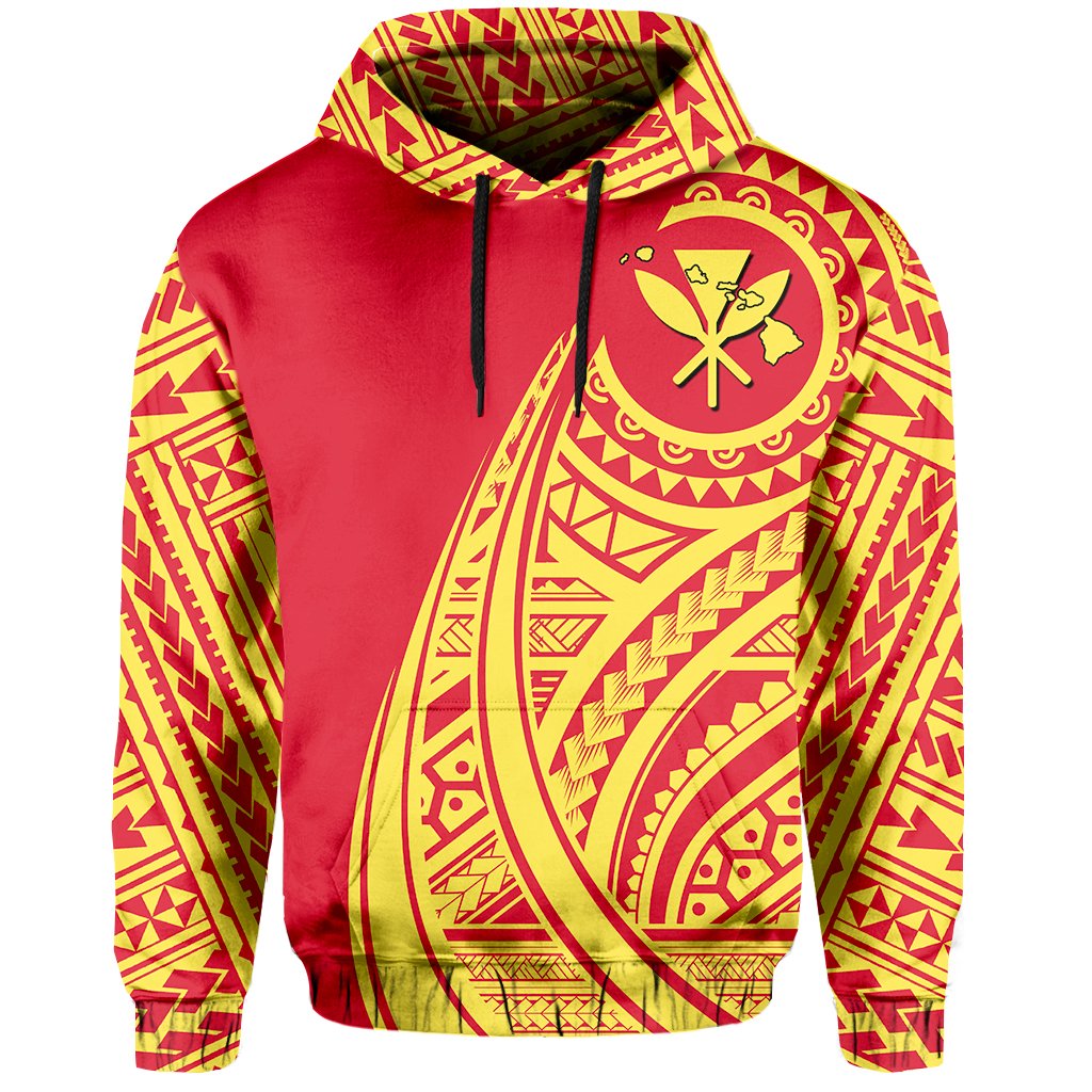Hawaii Kanaka Polynesian Hoodie Tatoo Style - Polynesian Pride